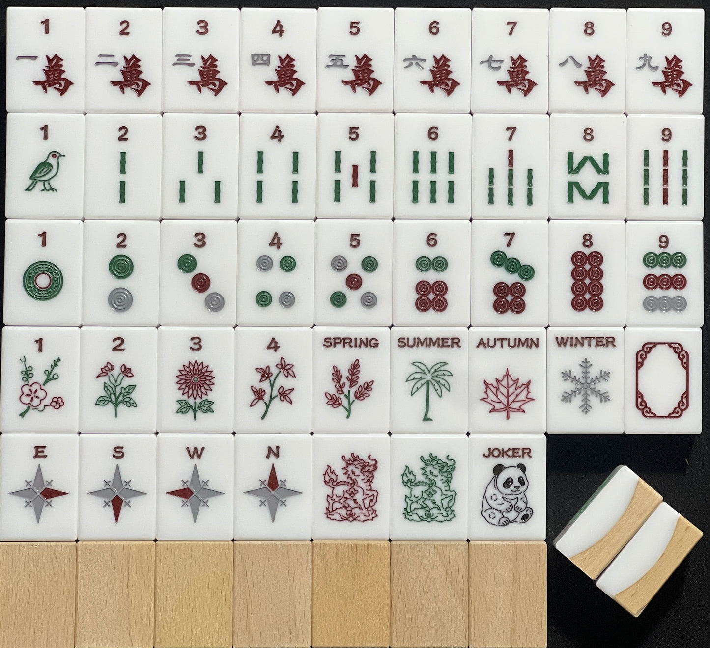 Beechwood & Acrylic American Mahjong Set